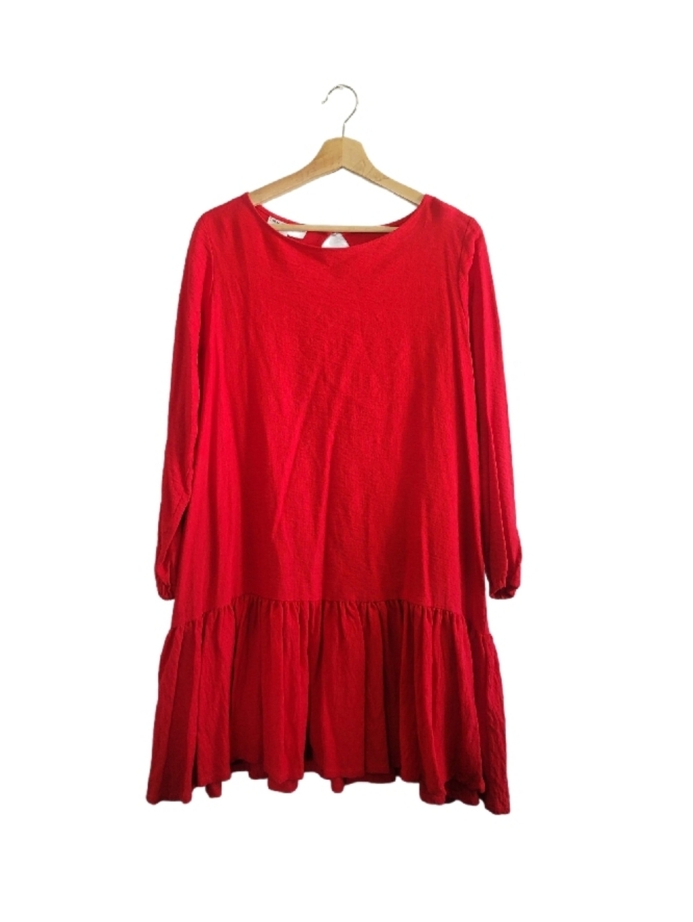 EMMA KNUDSEN Jilly Dress Size M Red Made In Canada Limitied Edition Ruffle Hem - Picture 2 of 10